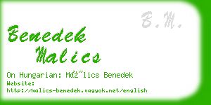 benedek malics business card